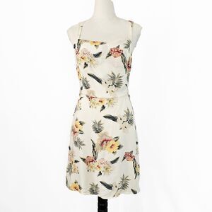 Hollister Size XL Open Back Floral Tropical A Line Mini Dress